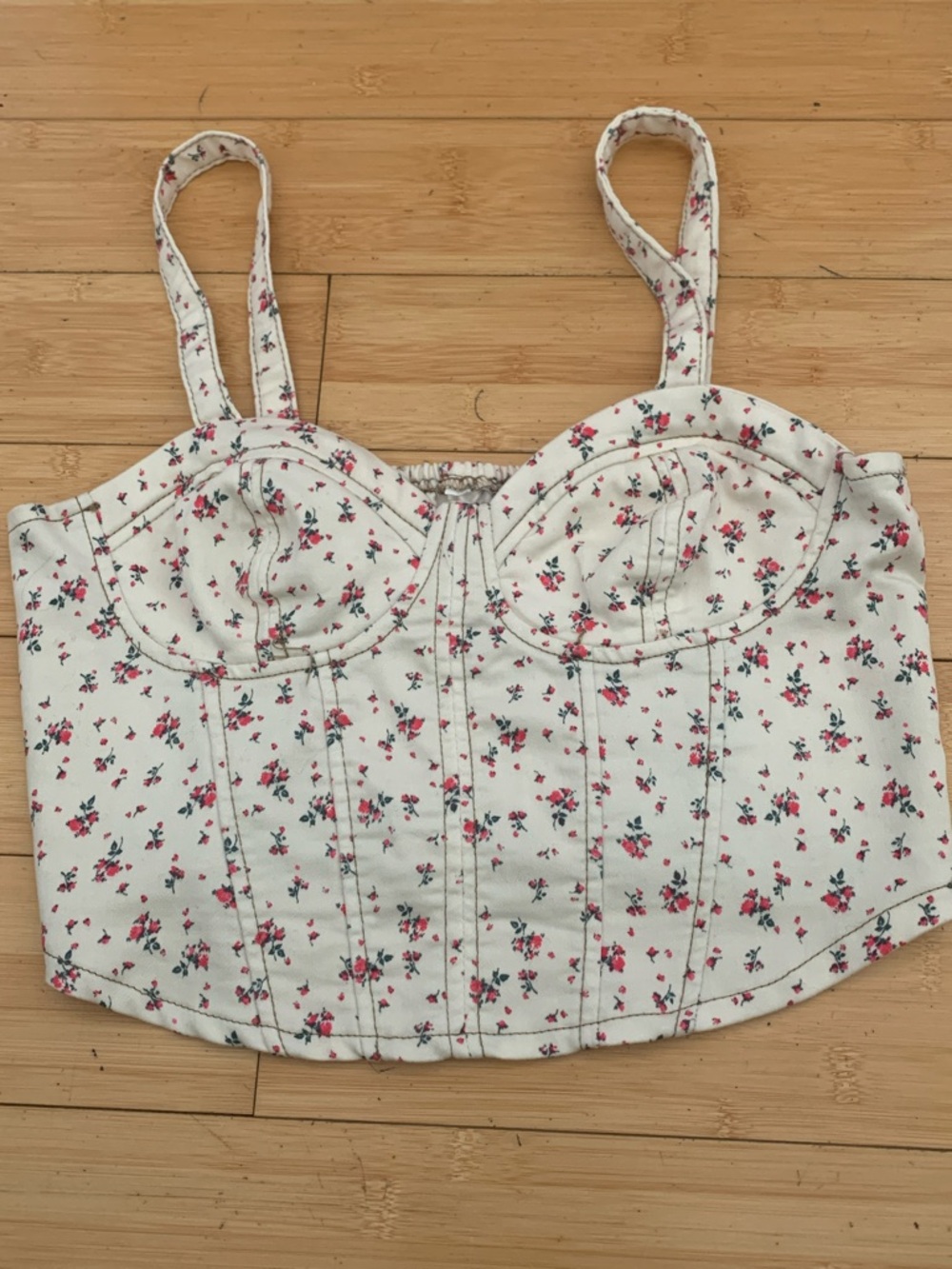 Floral Bustier smocked Corset Crop Top fairy whimsy feminine festival boho vibes